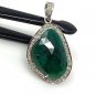 Emerald Diamond Pendant; NMay Birthstone Pendant Pave Diamond Pendant 1.50' x 0.80' Default Title