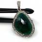 Emerald Diamond Pendant; NMay Birthstone Pendant Pave Diamond Pendant 1.50' x 0.80' Default Title