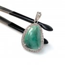 Emerald Diamond Pendant; NMay Birthstone Pendant Pave Diamond Pendant 1.75' x 0.80' Default Title
