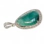 Emerald Diamond Pendant; NMay Birthstone Pendant Pave Diamond Pendant 1.75' x 0.80' Default Title