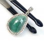 Emerald Diamond Pendant; NMay Birthstone Pendant Pave Diamond Pendant 1.75' x 0.80' Default Title
