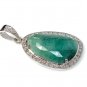Emerald Diamond Pendant; NMay Birthstone Pendant Pave Diamond Pendant 1.75' x 0.80' Default Title