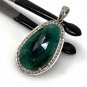 Emerald Diamond Pendant; NMay Birthstone Pendant Pave Diamond Pendant 1.75' x 0.90' Default Title