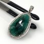 Emerald Diamond Pendant; NMay Birthstone Pendant Pave Diamond Pendant 1.75' x 0.90' Default Title
