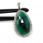 Emerald Diamond Pendant; NMay Birthstone Pendant Pave Diamond Pendant 1.75' x 0.90' Default Title