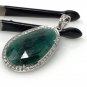 Emerald Diamond Pendant; NMay Birthstone Pendant Pave Diamond Pendant 1.75' x 0.90' Default Title