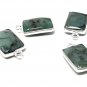 Emerald Gemstone Charms; Sterling Silver Charms; JewelrBracelet Charms 17X10mm 1 Pc Default Title
