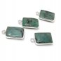 Emerald Gemstone Charms; Sterling Silver Charms; JewelrBracelet Charms 17X10mm 1 Pc Default Title