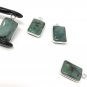 Emerald Gemstone Charms; Sterling Silver Charms; JewelrBracelet Charms 17X10mm 1 Pc Default Title