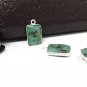Emerald Gemstone Charms; Sterling Silver Charms; JewelrBracelet Charms 17X10mm 1 Pc Default Title