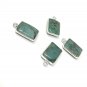 Emerald Gemstone Charms; Sterling Silver Charms; JewelrBracelet Charms 17X10mm 1 Pc Default Title
