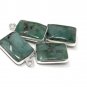 Emerald Gemstone Charms; Sterling Silver Charms; JewelrBracelet Charms 17X10mm 1 Pc Default Title