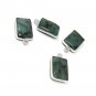 Emerald Gemstone Charms; Sterling Silver Charms; JewelrBracelet Charms 17X10mm 1 Pc Default Title