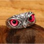 Emon Eye Owl Ring; Vintage Animal Open Statement Adjustable Finger Rings For Men Green