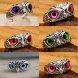 Emon Eye Owl Ring; Vintage Animal Open Statement Adjustable Finger Rings For Men Pink