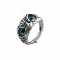 Emon Eye Owl Ring; Vintage Animal Open Statement Adjustable Finger Rings For Men Pink