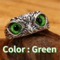 Emon Eye Owl Ring; Vintage Animal Open Statement Adjustable Finger Rings For Men Pink