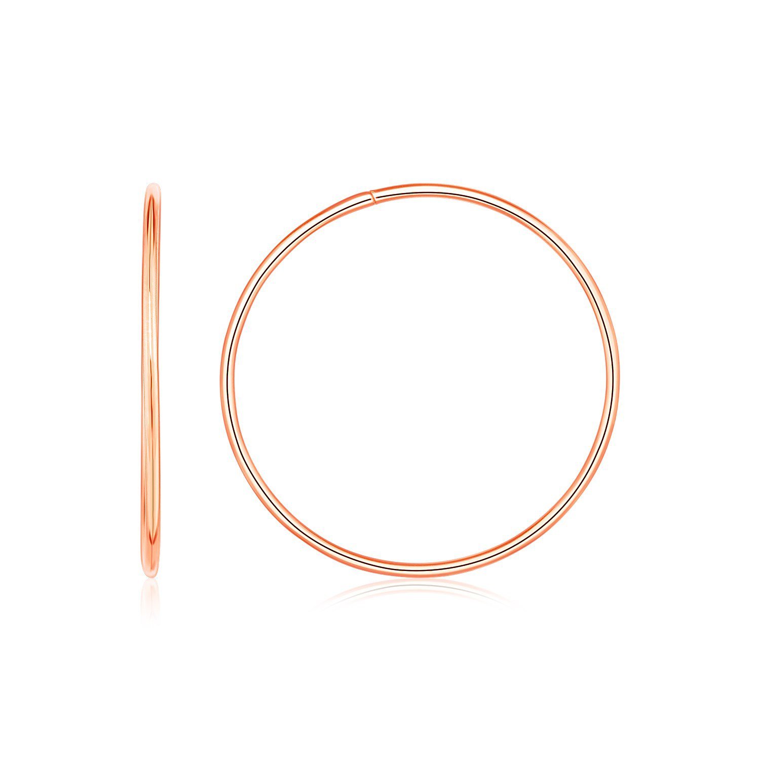 Endless Hoop Style Earrings in 14K Rose Gold Rose Gold