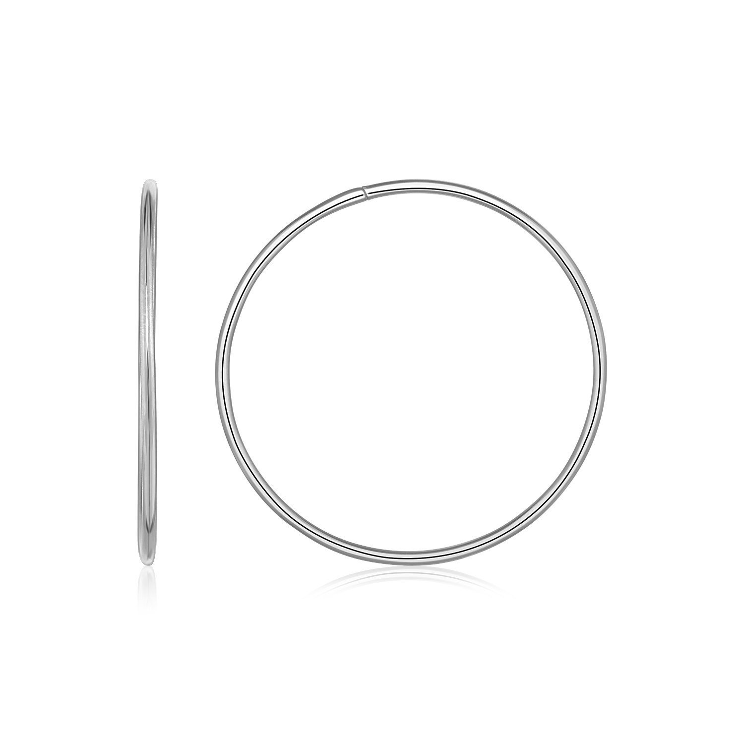 Endless Hoop Style Earrings in 14k White Gold White Gold
