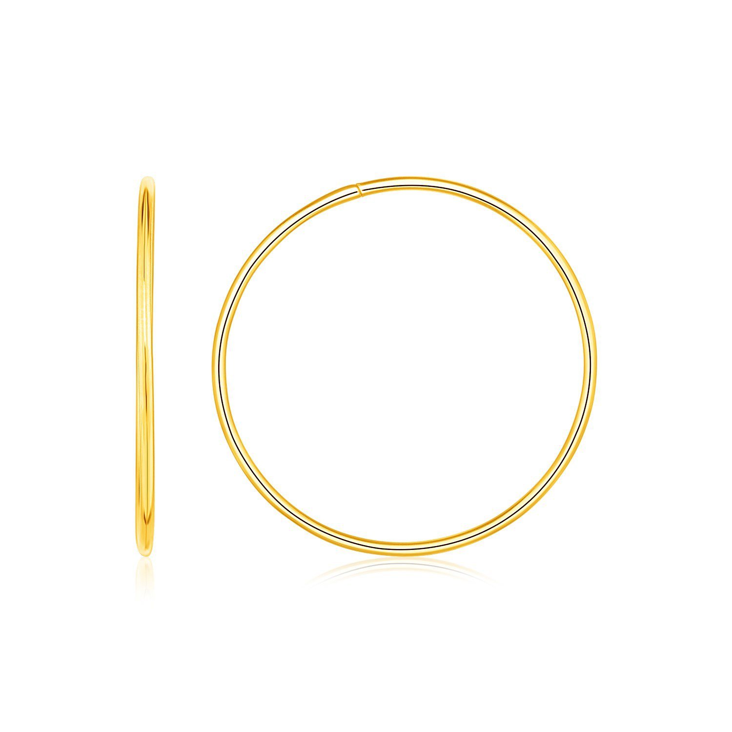Endless Hoop Style Earrings in 14K Yellow Gold Yellow Gold