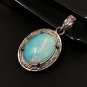 Ethiopian OOxidized Sterling Silver Opal Pendant Pave Diamond Jewelry Gifts for Her Default Title