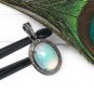 Ethiopian OOxidized Sterling Silver Opal Pendant Pave Diamond Jewelry Gifts for Her Default Title