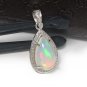 Ethiopian Opal PendaSterling Silver Opal Pendant Pave Diamond Jewelry Gifts for Her Default Title