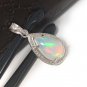 Ethiopian Opal PendaSterling Silver Opal Pendant Pave Diamond Jewelry Gifts for Her Default Title