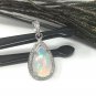 Ethiopian Opal PendaSterling Silver Opal Pendant Pave Diamond Jewelry Gifts for Her Default Title