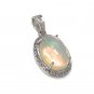 Ethiopian Opal PendaSterling Silver Opal Pendant Pave Diamond Jewelry Gifts for Her Default Title