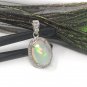 Ethiopian Opal PendaSterling Silver Opal Pendant Pave Diamond Jewelry Gifts for Her Default Title