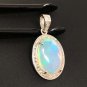 Ethiopian Opal PendaSterling Silver Opal Pendant Pave Diamond Jewelry Gifts for Her Default Title