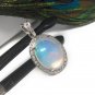 Ethiopian Opal PendaSterling Silver Opal Pendant Pave Diamond Jewelry Gifts for Her Default Title