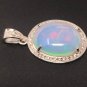 Ethiopian Opal PendaSterling Silver Opal Pendant Pave Diamond Jewelry Gifts for Her Default Title