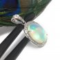 Ethiopian Opal PendaSterling Silver Opal Pendant Pave Diamond Jewelry Gifts for Her Default Title