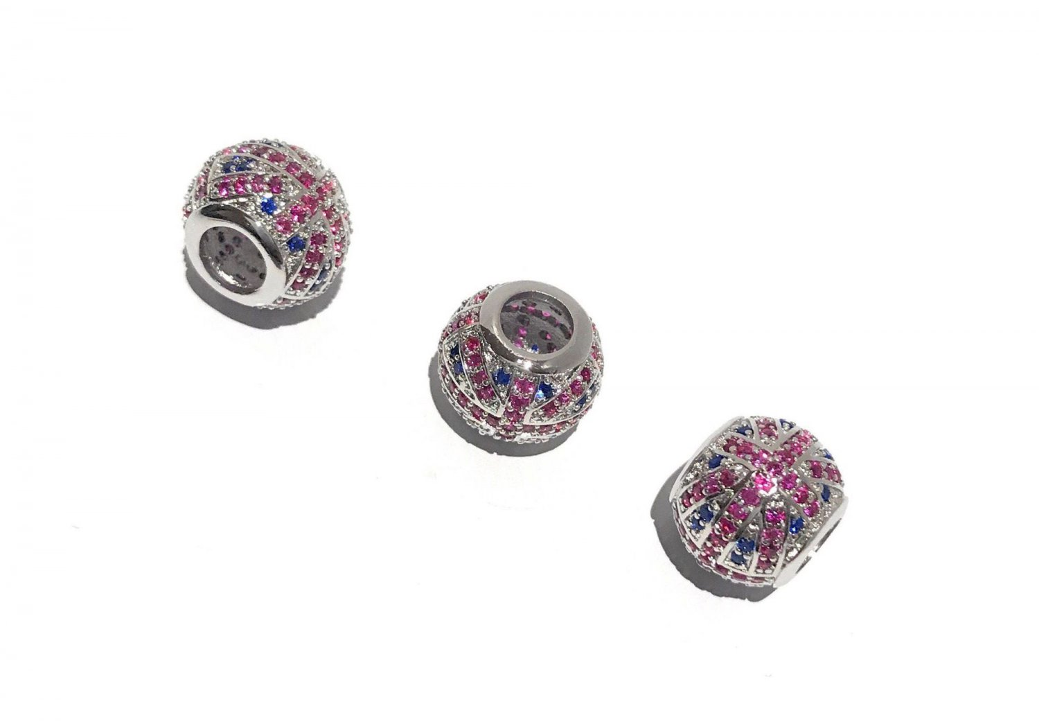 European Beads; Large Hole Bead; Jewelry Findings; MBig Hole Flag Bead 12x10mm 1 Pc Default Title