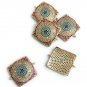 Evil Eye Charm; CZ Micro Pave Square Connector; Jewelry FinConnector Charms 22x17.5x3mm 1 Pc Gold