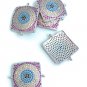 Evil Eye Charm; CZ Micro Pave Square Connector; JewelrConnector Charms 22x17.5x3mm 1 Pc Rose gold