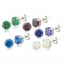 Exotic Colors Cubic Zirconia Stud Earrings Set of 5 S13477MZ2