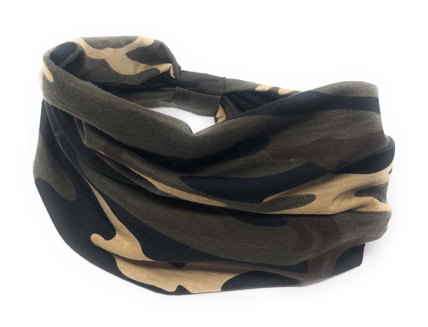 Extra Wide Camouflage Boho HSports Yoga Headband Bandana Headband Scrunchy Headband Default Title