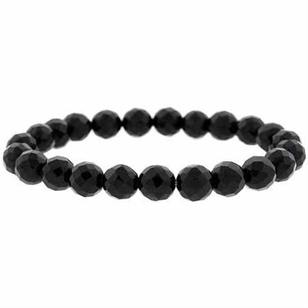 Faceted Onyx 8mm Beaded Stretch Bracelet B9201OF