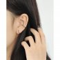 Fashion Black Round Epoxy 925 Sterling Silver Non-Pierced Earring(Single) Silver (Single)