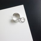 Fashion Can Loop 925 Sterling Silver Adjustable Ring Rhodium