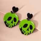 Fashion Cool Trendy Brand Acrylic Skull Female Earrings Trend Street Shooting Earrings Ladies green