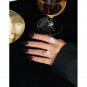 Fashion CZ Flowing River 925 Sterling Silver Adjustable Ring Yellow Gold