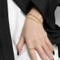 Fashion Double Layer Babysbreath Hollow Chain 925 Sterling Silver Bracelet Silver