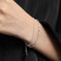 Fashion Double Layer Babysbreath Hollow Chain 925 Sterling Silver Bracelet Silver