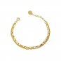 Fashion Double Layer Babysbreath Hollow Chain 925 Sterling Silver Bracelet Yellow Gold