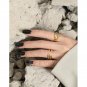Fashion Double Layers Drop Water 925 Sterling Silver Adjustable Ring Rhodium