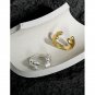 Fashion Double Layers Drop Water 925 Sterling Silver Adjustable Ring Yellow Gold